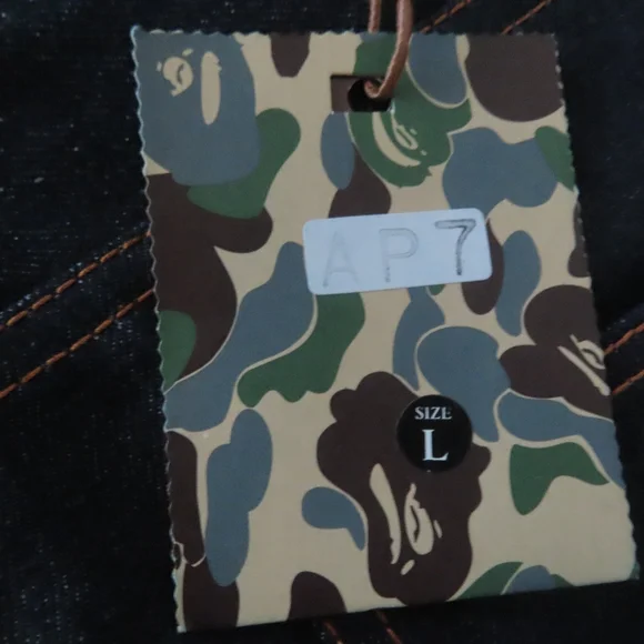 Y2K BAPE Jeans with iconic Star Design on the Front Japanese DenimL (36x35)